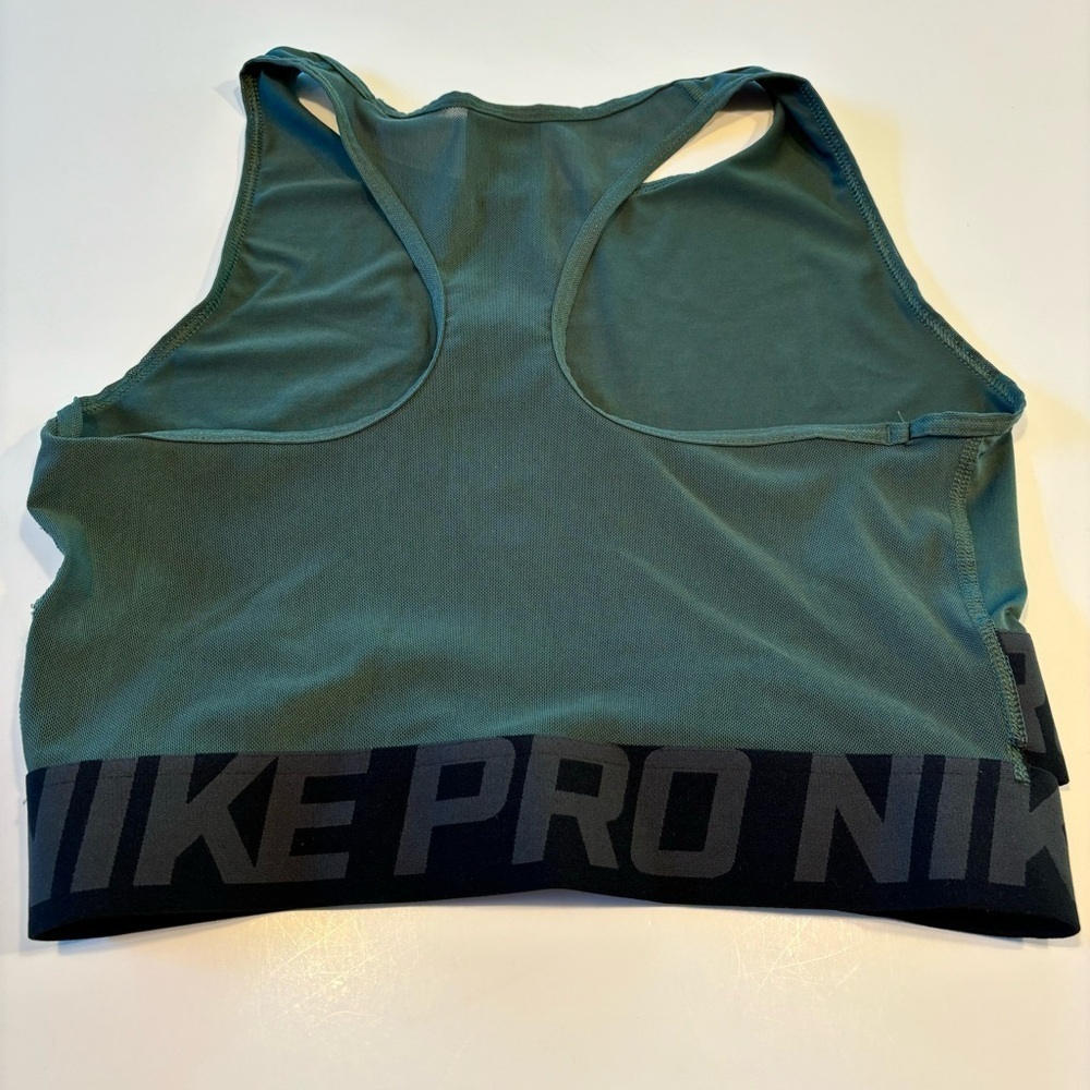 NIKE PRO Green Intertwist Crop Tank Sports Bra Mesh Racerback Size M
